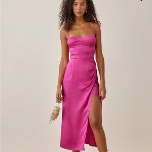 Reformation Marguerite Silk Dress - Color Flambe